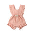 Baby Girl Ruffle Sleeveless Solid Color Romper childrensterritory