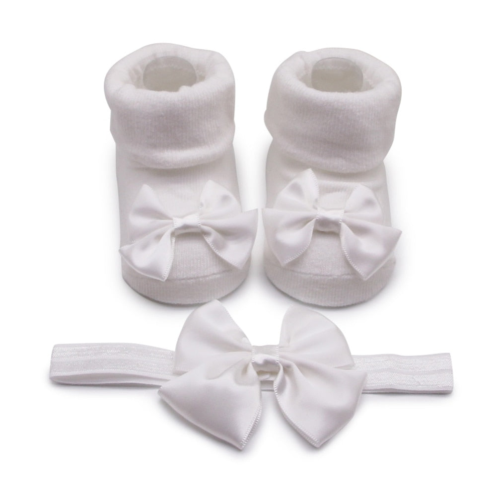 Baby Girls Bow-knot Headband + Princess Socks Set childrensterritory