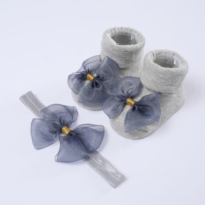 Baby Girls Bow-knot Headband + Princess Socks Set childrensterritory