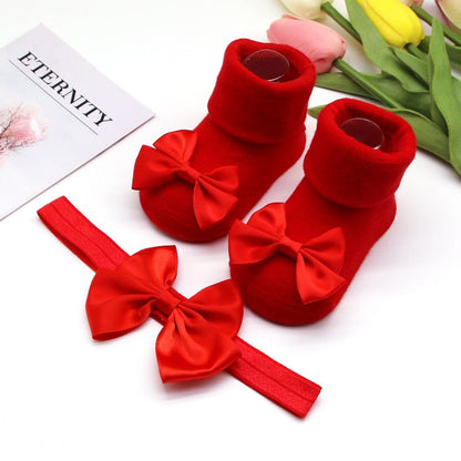Baby Girls Bow-knot Headband + Princess Socks Set childrensterritory
