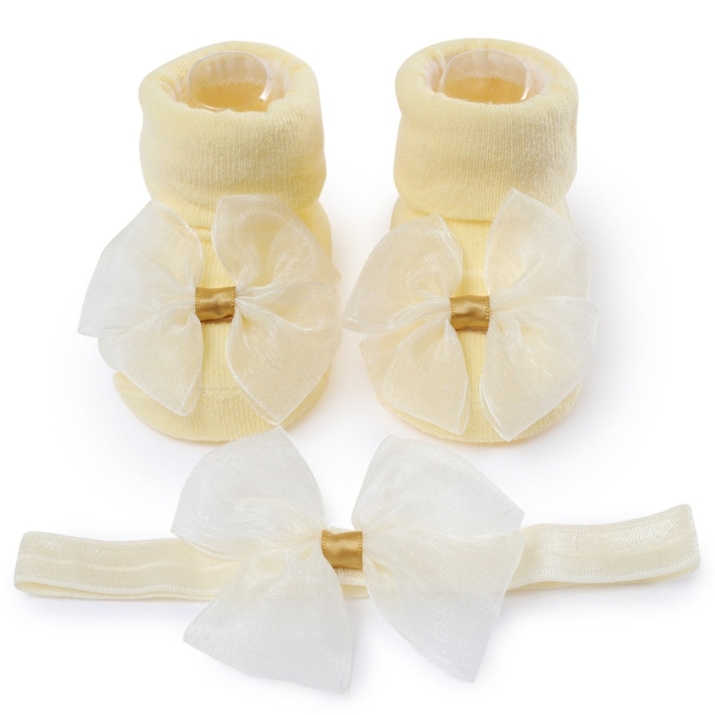 Baby Girls Bow-knot Headband + Princess Socks Set childrensterritory