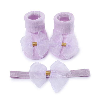 Baby Girls Bow-knot Headband + Princess Socks Set childrensterritory