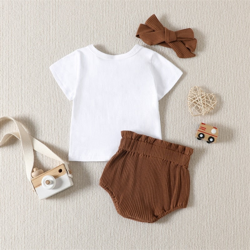 Baby Girls Easter Rabbit Print T-shirt &amp; Shorts Set childrensterritory