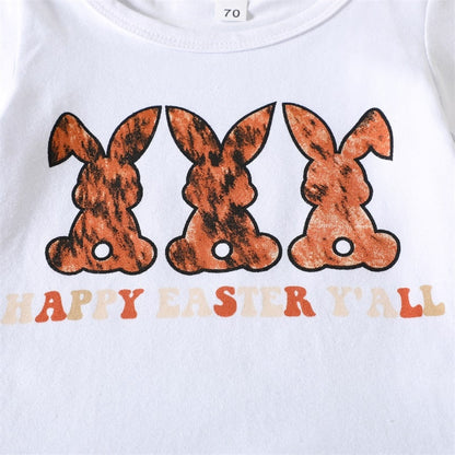 Baby Girls Easter Rabbit Print T-shirt &amp; Shorts Set childrensterritory