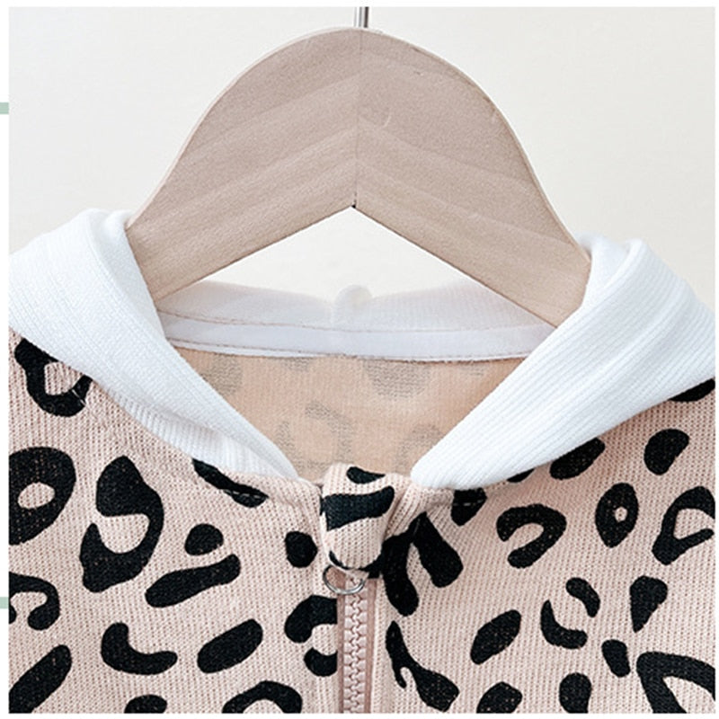 Baby Girls Leopard Print Tracksuit Sets childrensterritory