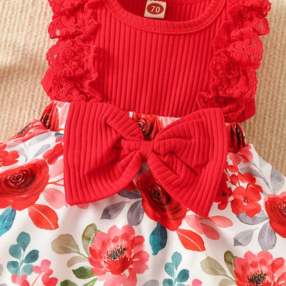 Baby Girls Patchwork Floral Jumpsuit &amp; Headband childrensterritory