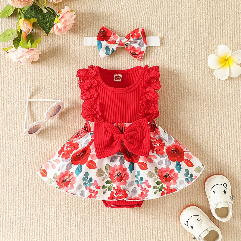 Baby Girls Patchwork Floral Jumpsuit &amp; Headband childrensterritory