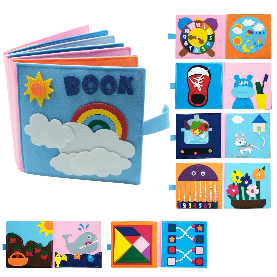 Baby Montessori Felt Cloth Book for Early Educational childrensterritory