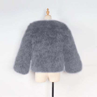 Baby/Kids Girls Fleece Fur Long Sleeve Warm Coat childrensterritory