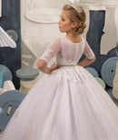 Baby/Kids Girls Half Sleeve Lace Tulle Dress/Prom Gowns childrensterritory