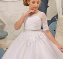 Baby/Kids Girls Half Sleeve Lace Tulle Dress/Prom Gowns childrensterritory