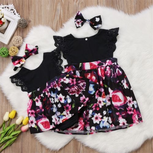 Baby/Kids Girls Sleeveless Tutu Floral Party Dress childrensterritory