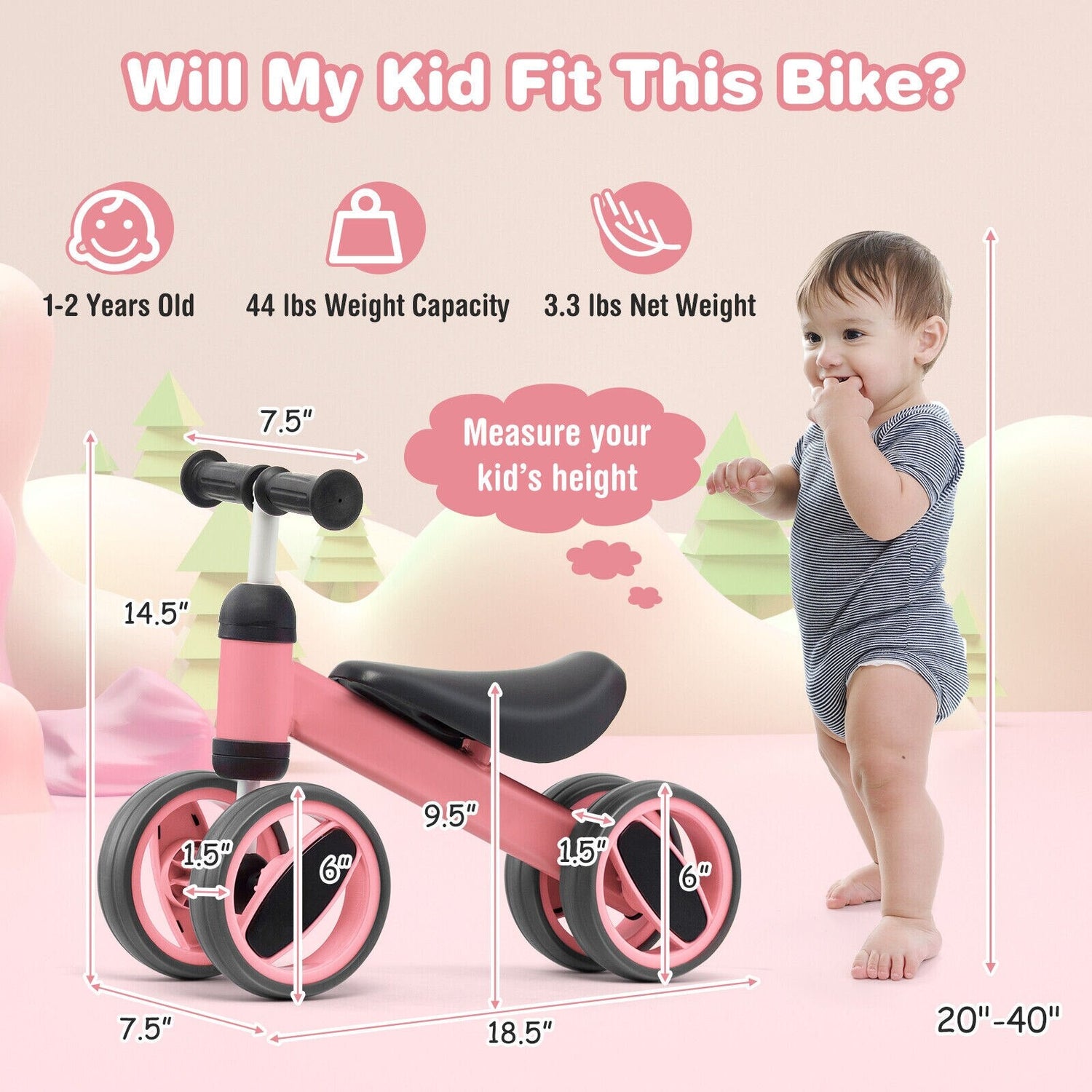 Baby/Toddler Balance Riding Toys w/ 4 Wheels childrensterritory