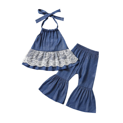 Baby/Toddler Girls Retro Style 2Pcs Backless Suit childrensterritory