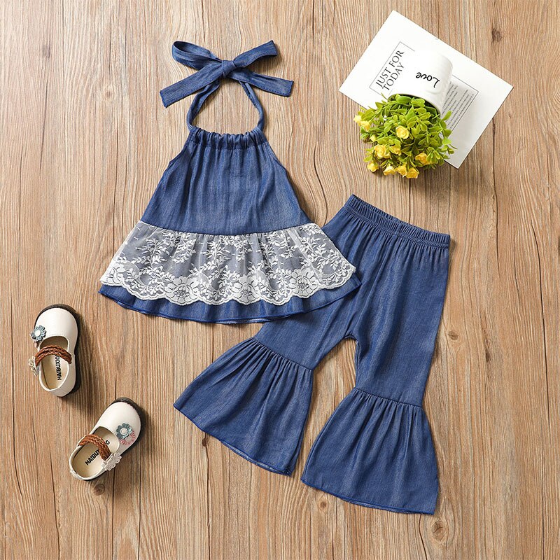 Baby/Toddler Girls Retro Style 2Pcs Backless Suit childrensterritory