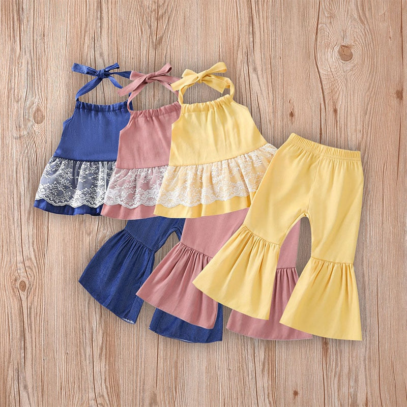 Baby/Toddler Girls Retro Style 2Pcs Backless Suit childrensterritory