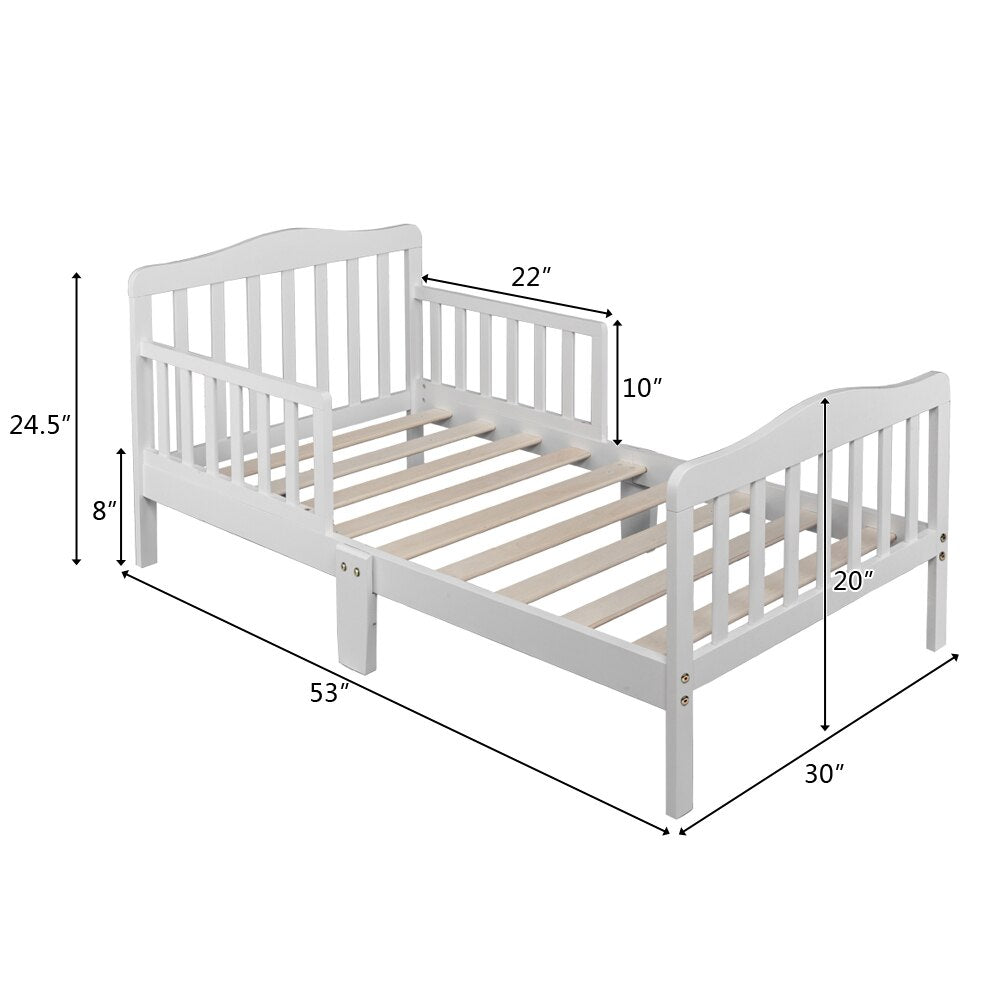Baby/Toddler Wooden Bed with Safety Guardrails childrensterritory