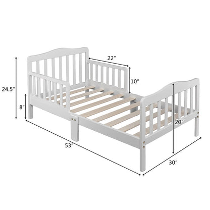 Baby/Toddler Wooden Bed with Safety Guardrails childrensterritory