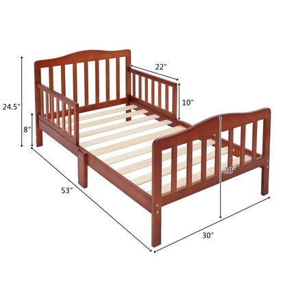 Baby/Toddler Wooden Bed with Safety Guardrails childrensterritory