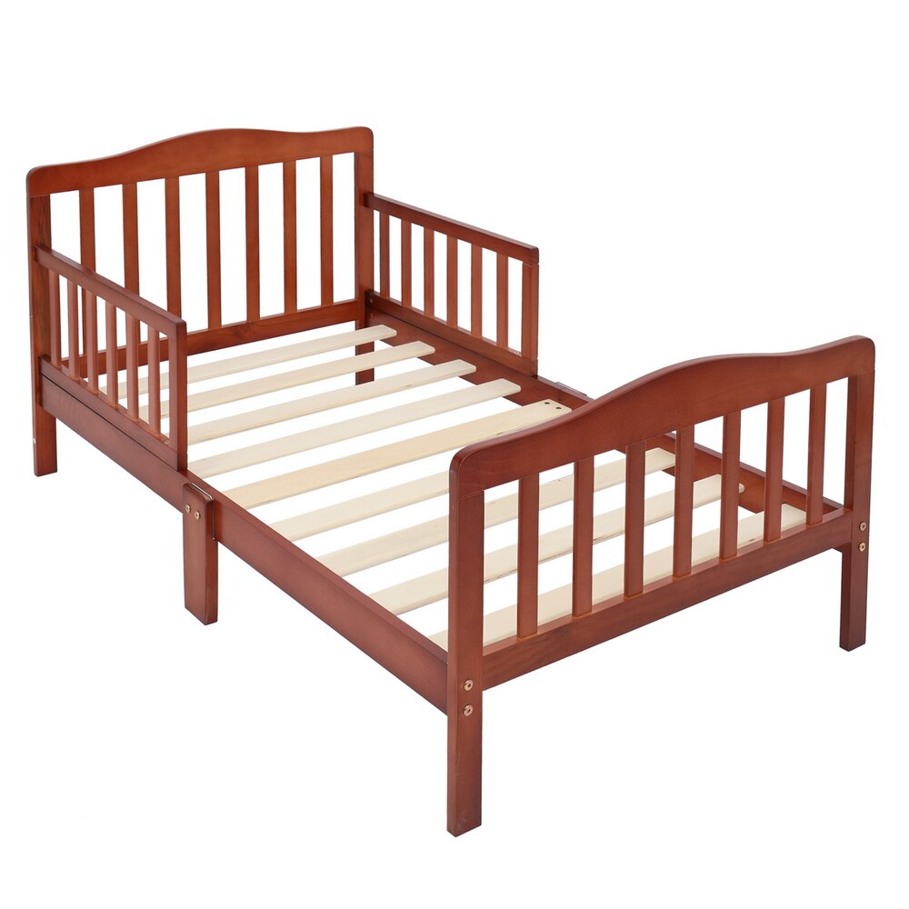 Baby/Toddler Wooden Bed with Safety Guardrails childrensterritory