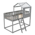 Bunk House Bed Frame Twin Size with Guardrails childrensterritory