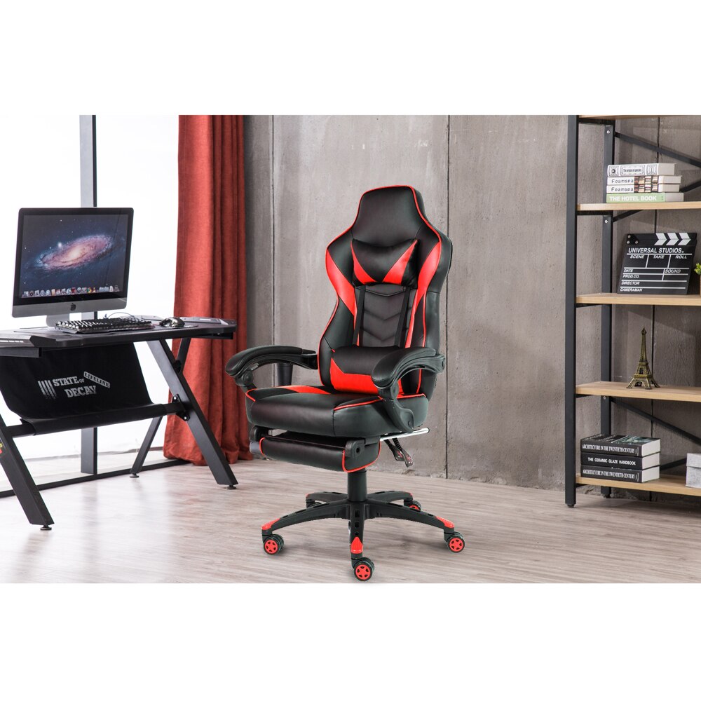 C-type Foldable Foot Racing/Gaming Chair with Footrest childrensterritory