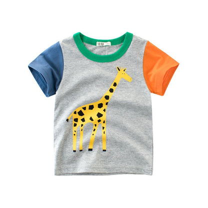 Cartoon Animal Print Kids Summer T-shirt/Tees for Girls/Boys childrensterritory