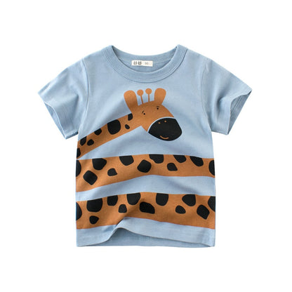 Cartoon Animal Print Kids Summer T-shirt/Tees for Girls/Boys childrensterritory