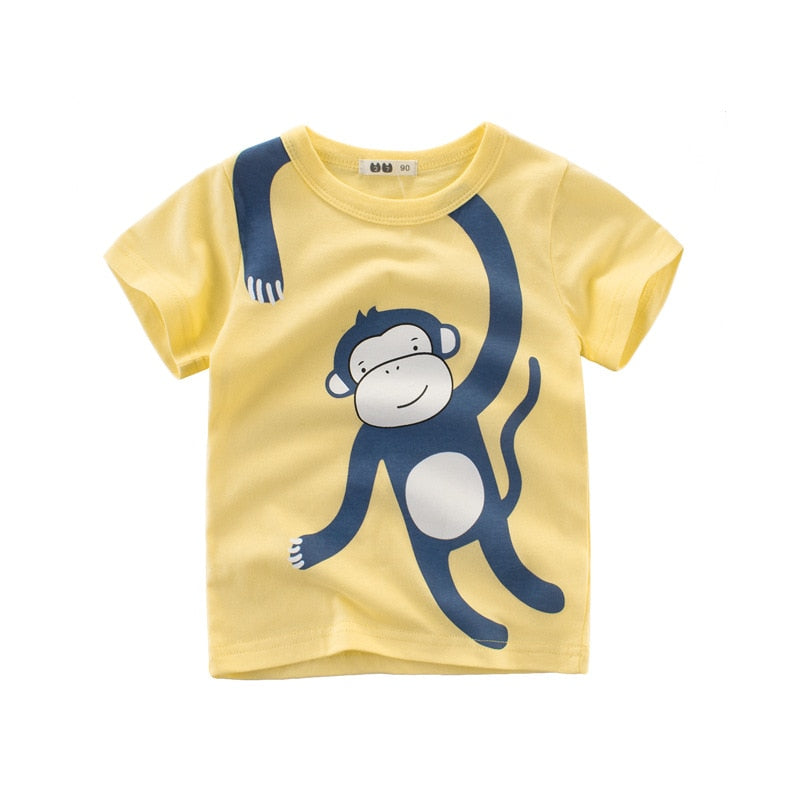 Cartoon Animal Print Kids Summer T-shirt/Tees for Girls/Boys childrensterritory