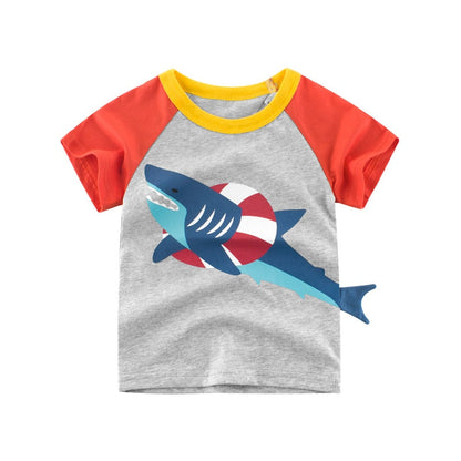 Cartoon Animal Print Kids Summer T-shirt/Tees for Girls/Boys childrensterritory