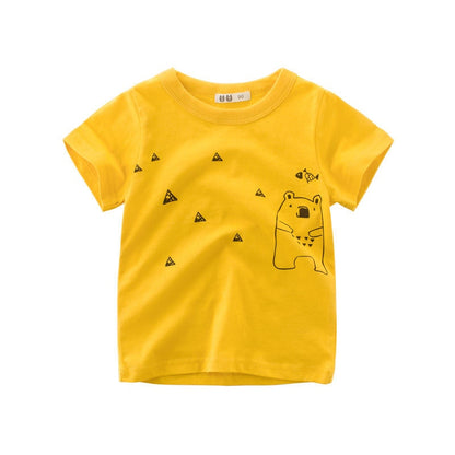Cartoon Animal Print Kids Summer T-shirt/Tees for Girls/Boys childrensterritory