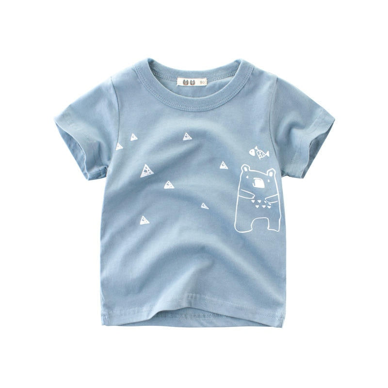 Cartoon Animal Print Kids Summer T-shirt/Tees for Girls/Boys childrensterritory