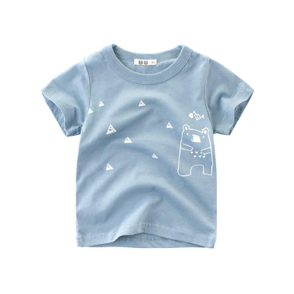 Cartoon Animal Print Kids Summer T-shirt/Tees for Girls/Boys childrensterritory