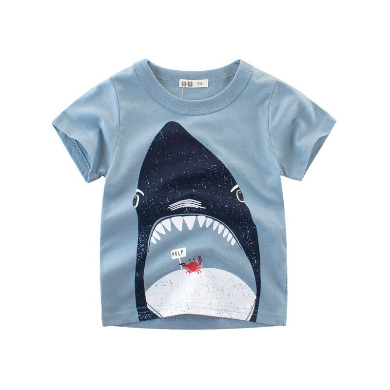 Cartoon Animal Print Kids Summer T-shirt/Tees for Girls/Boys childrensterritory