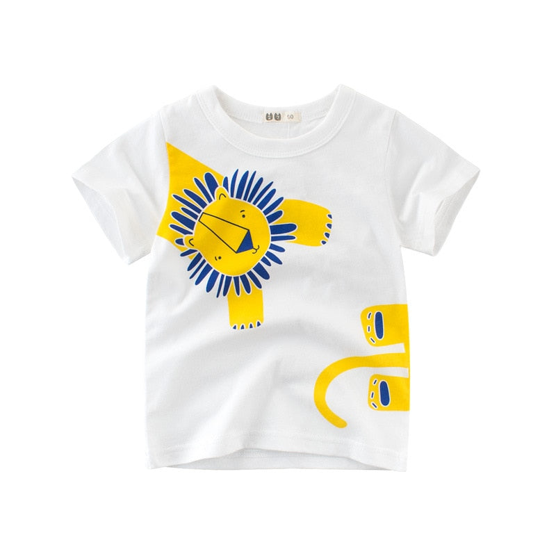 Cartoon Animal Print Kids Summer T-shirt/Tees for Girls/Boys childrensterritory