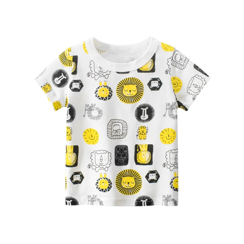 Cartoon Animal Print Kids Summer T-shirt/Tees for Girls/Boys childrensterritory
