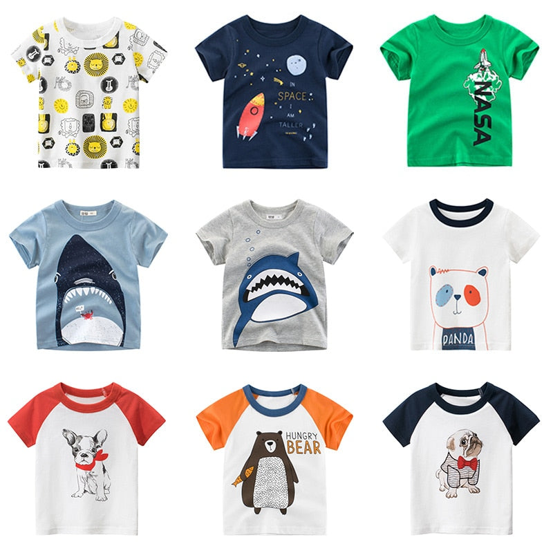 Cartoon Animal Print Kids Summer T-shirt/Tees for Girls/Boys childrensterritory
