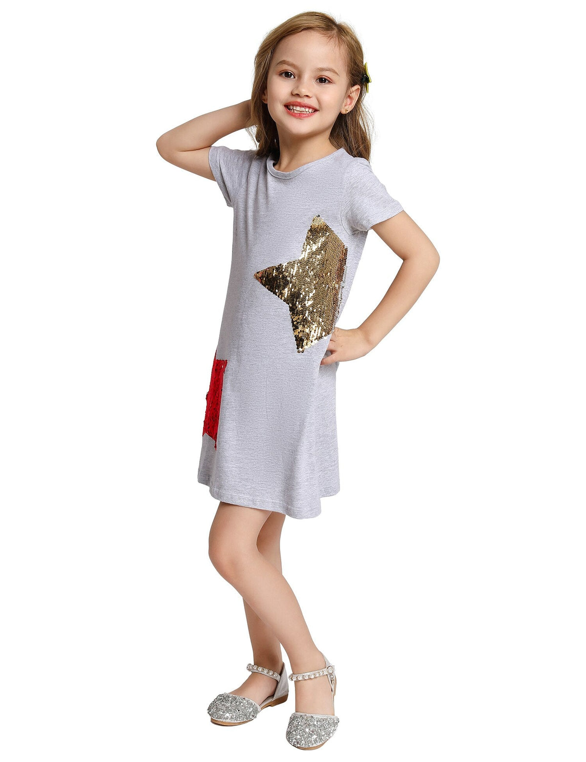 Casual Loose Sequins Design Summer Dress for Girls childrensterritory