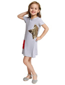 Casual Loose Sequins Design Summer Dress for Girls childrensterritory