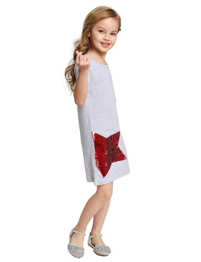 Casual Loose Sequins Design Summer Dress for Girls childrensterritory