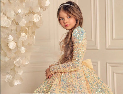 Charming Sequin Pleat Ball Gowns/Party Dress for Kids Girls childrensterritory