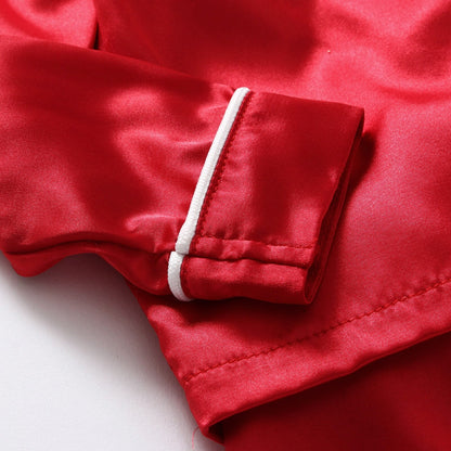 Family Matching Long Sleeve Satin Sleepwear Set childrensterritory