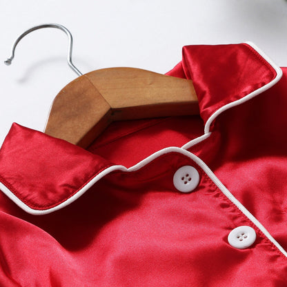 Family Matching Long Sleeve Satin Sleepwear Set childrensterritory