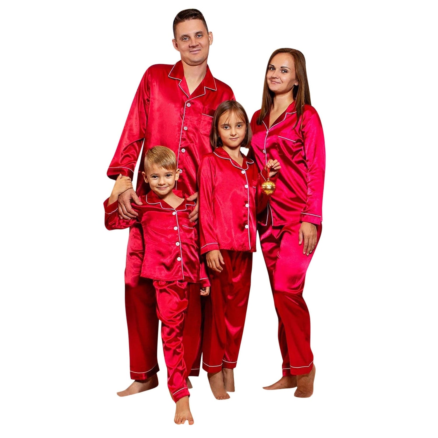 Family Matching Long Sleeve Satin Sleepwear Set childrensterritory
