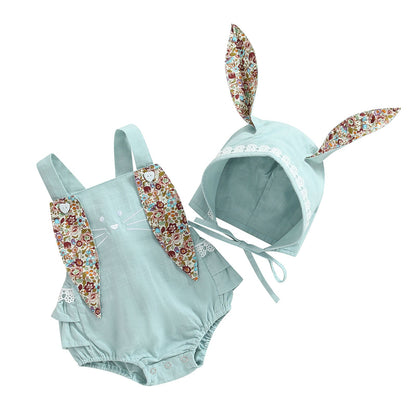 Floral Print Bunny Ear Easter Bodysuit for Baby Girls childrensterritory