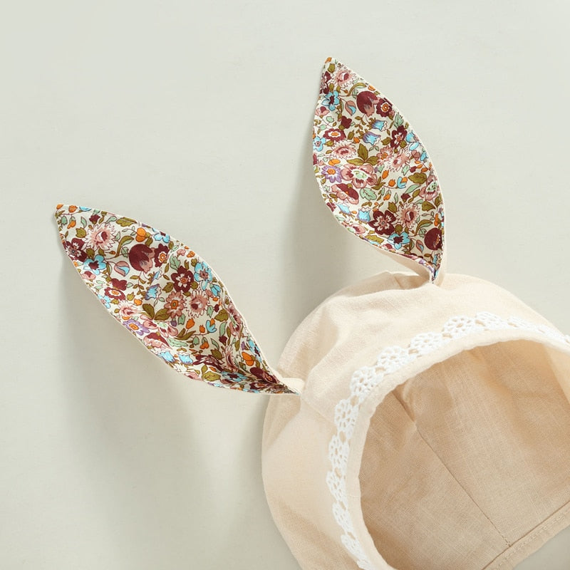 Floral Print Bunny Ear Easter Bodysuit for Baby Girls childrensterritory