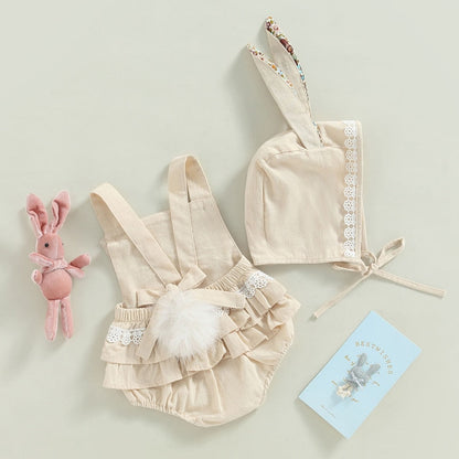 Floral Print Bunny Ear Easter Bodysuit for Baby Girls childrensterritory