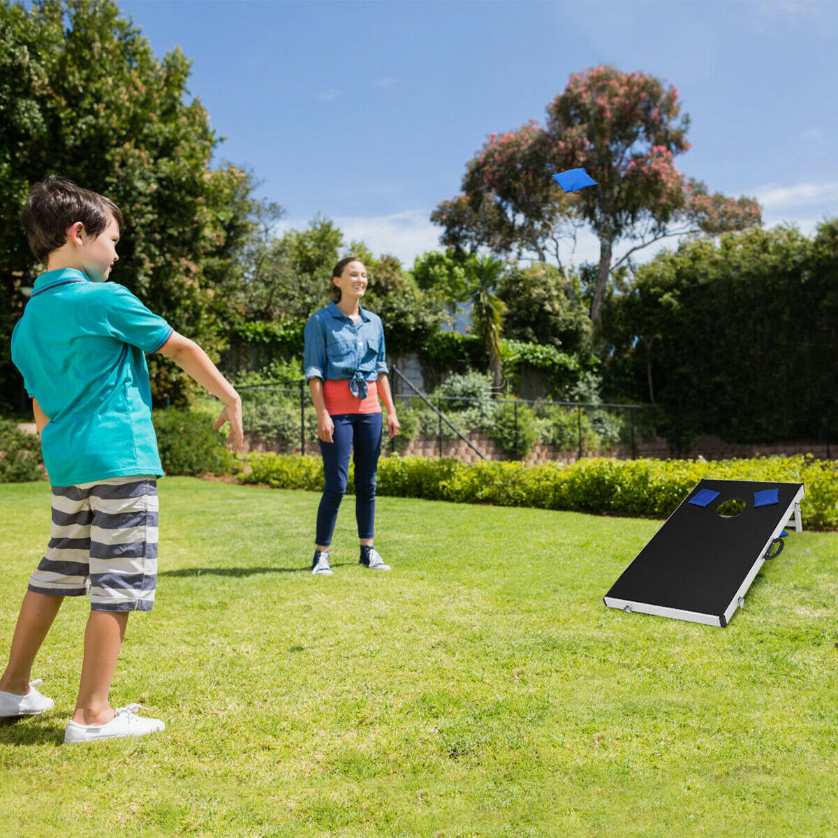 Foldable Bean Bag Cornhole Game Set w/ Carrying Bag childrensterritory