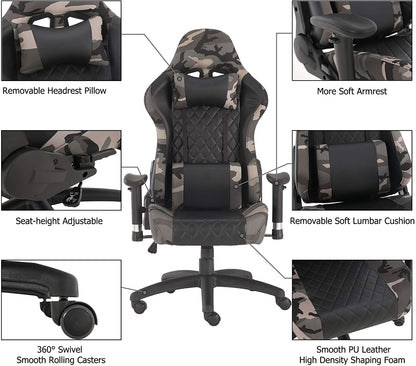 Gaming/Office Swivel Chair with headrest and Lumbar Pillow childrensterritory