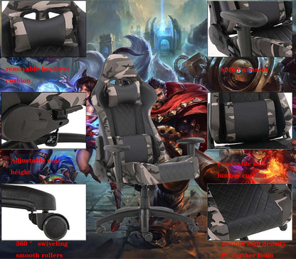 Gaming/Office Swivel Chair with headrest and Lumbar Pillow childrensterritory